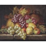 Charles Thomas Bale (1845/49 - 1925), Still Life of Fruit, Vegetables and a Flagon, oil on canvas,