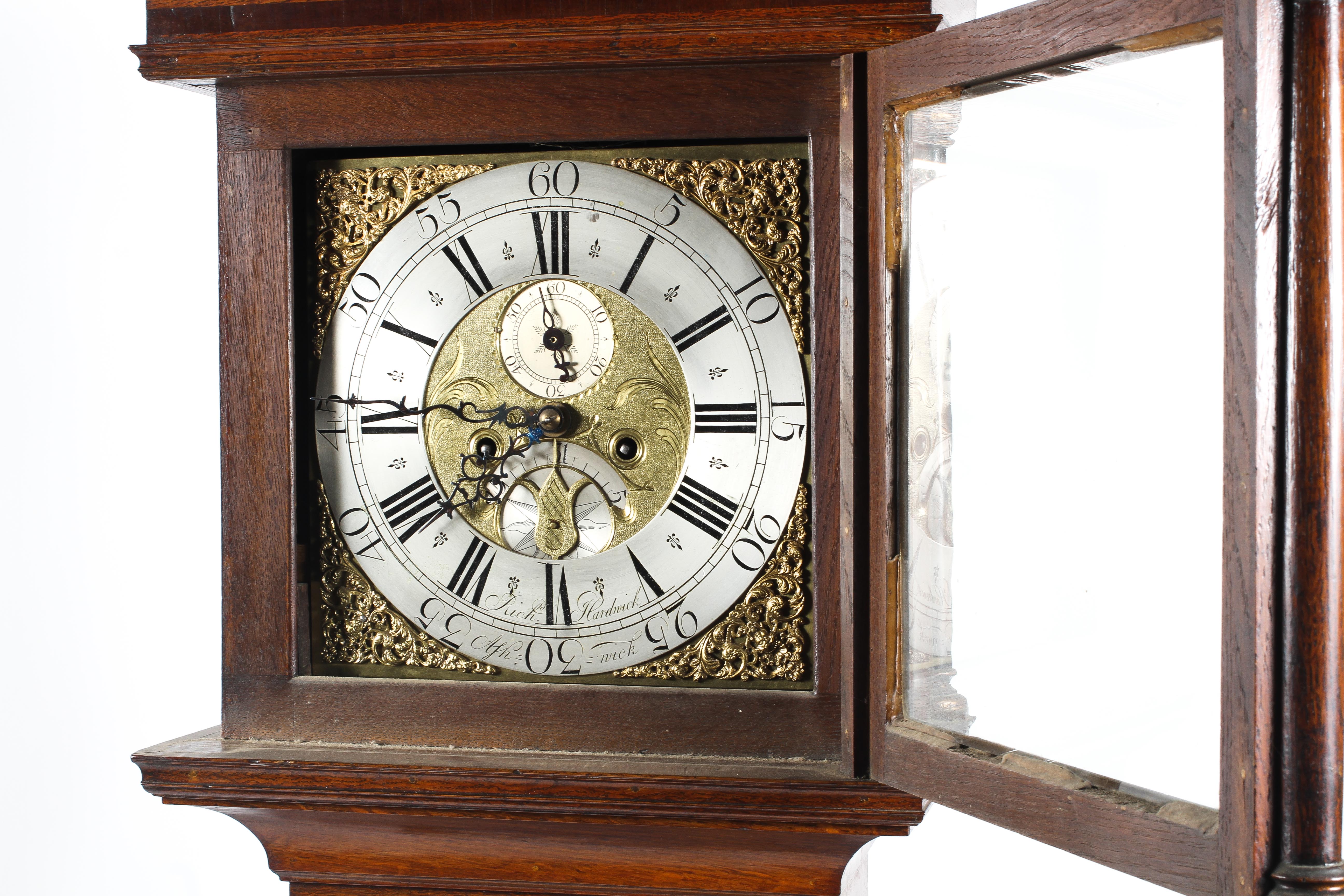 An 18th century oak longcase clock with brass dial, named for Richard Hardwick/Ashwick (Somerset), - Image 2 of 3