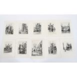 Edward J Cherry FRSA (British, late 19th - early 20th century) ten engravings, signed in pencil,