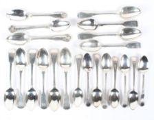 An assortment of Georgian and Victorian silver teaspoons, various makers,