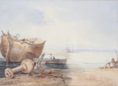 Late 19th century School, a Seascape watercolour, framed, 44.