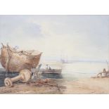 Late 19th century School, a Seascape watercolour, framed, 44.