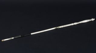 A 19th century carved ivory parasol handle,