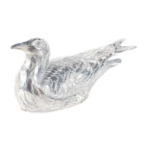 A silver table shaker in the form of a bird, with Continental silver mark,