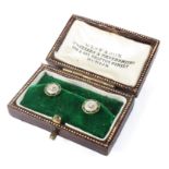 A pair of 18ct diamond collar studs by West & Son Dublin,