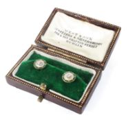 A pair of 18ct diamond collar studs by West & Son Dublin,