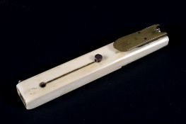 A Victorian ivory brass-mounted quill maker by J Howell & Sons (Sheffield), with steel buttons,
