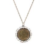 A 1898 Victorian sovereign pendant necklace,