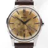 A gents Omega Constellation automatic wristwatch, the dial with silvered batons denoting hours,