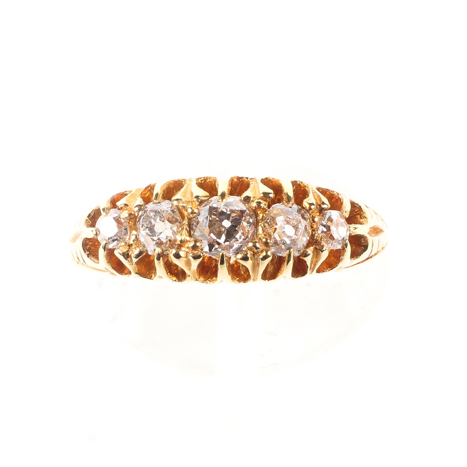 An 18ct five stone diamond ring, - Image 2 of 4