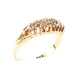An 18ct five stone diamond ring,