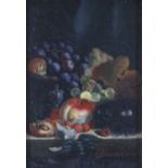 20th Century Continental School, Still Life, oil on board, indistinctly signed Amarah,