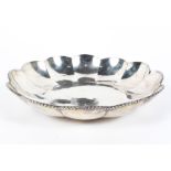 A Georgian silver fluted bowl, with beaded rim, 29.8cm diam.