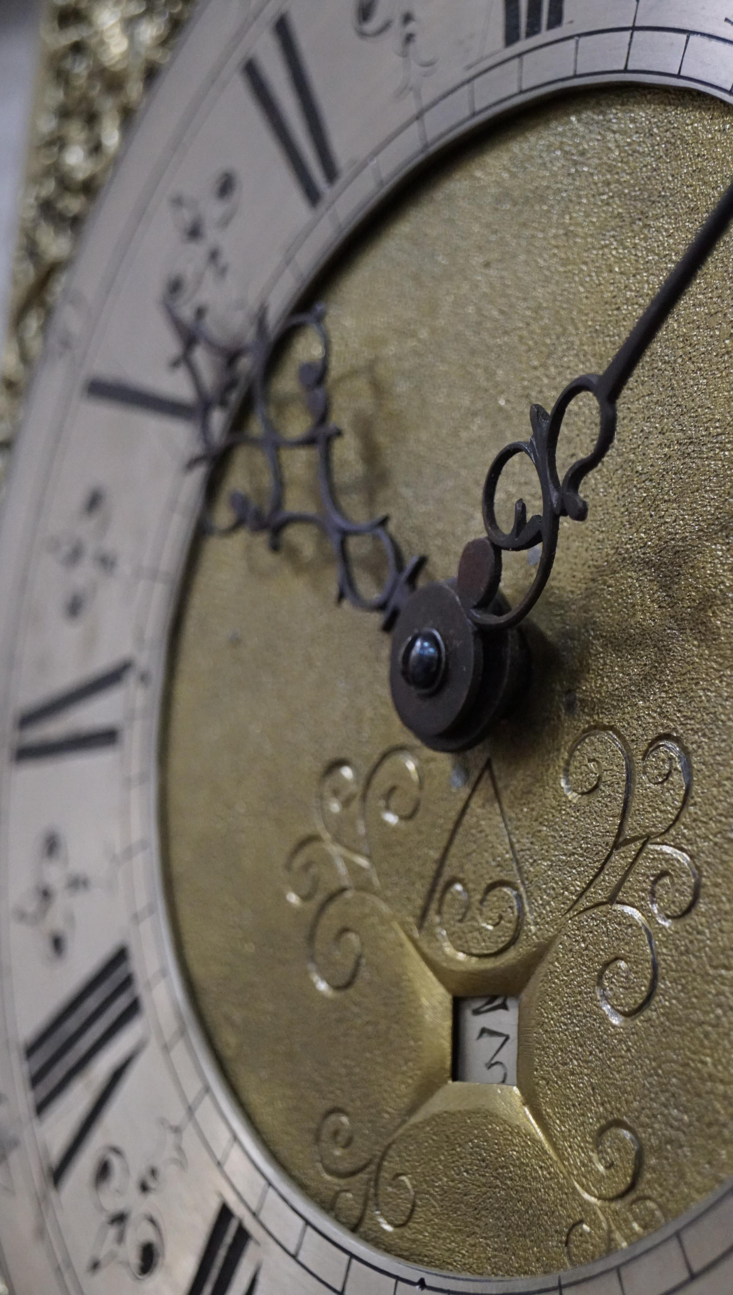 An 18th century oak longcase 30 hour clock with brass dial, named for Thomas Bridge Wigan, - Image 4 of 20