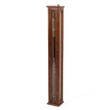 A mahogany cased Griffin & Tatlock scientific barometer, 128cm x 16cm x 14cm,