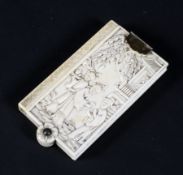 A late 19th century Chinese carved ivory aide-memoire,