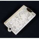 A late 19th century Chinese carved ivory aide-memoire,