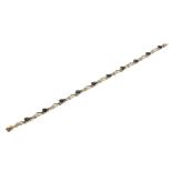 A 9ct gold sapphire and diamond tennis bracelet,