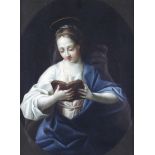 19th Century Continental School, the Virgin reading within oval roundel,