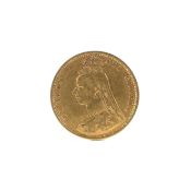 An 1892 Victorian shieldback half gold sovereign