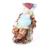 A 19th century English majolica toby jug depicting Falstaff, circa 1888, by Edward Steele,