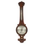 A Victorian oak banjo barometer,