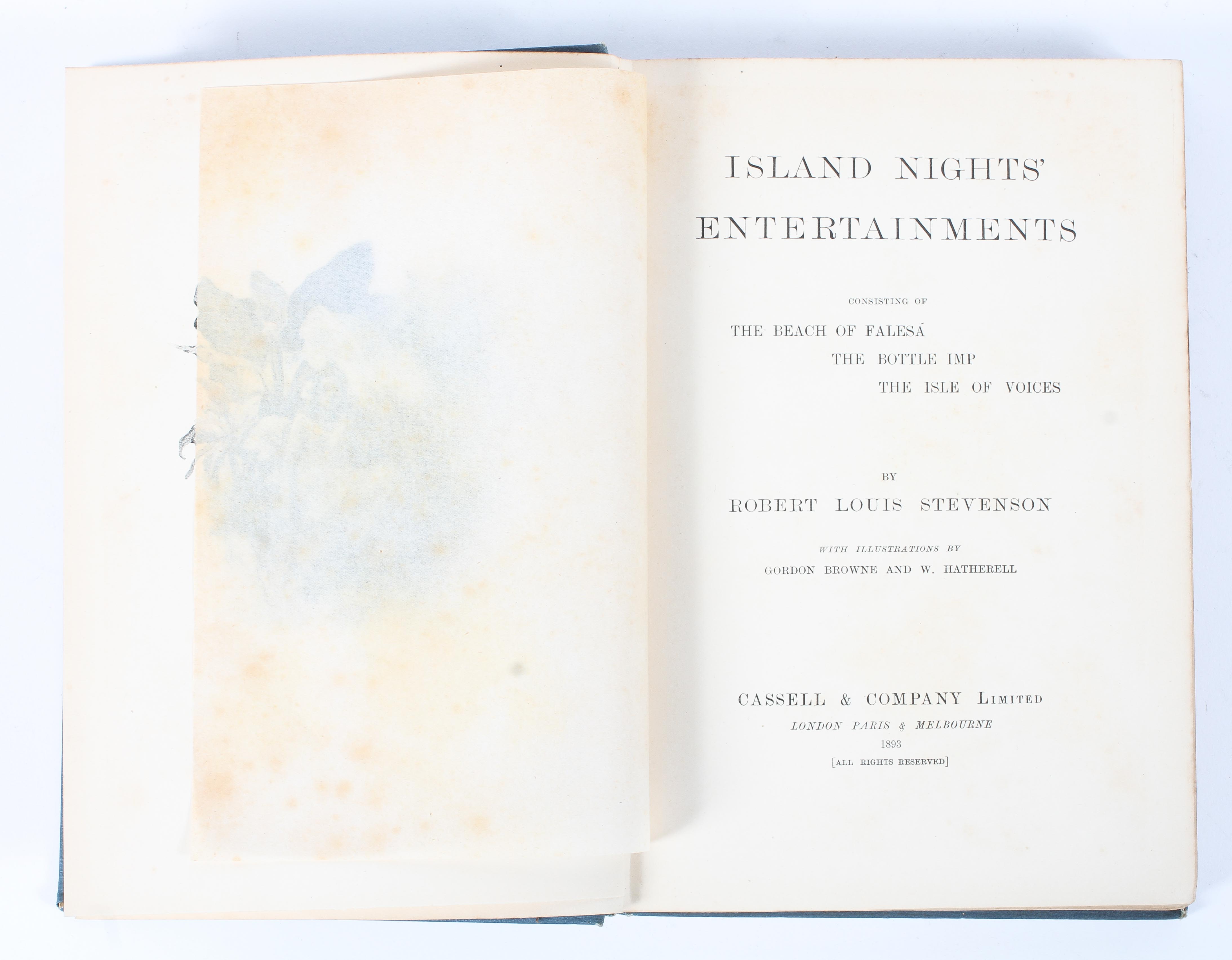 Robert Louis Stevenson, Island Nights' Entertainments, Cassell & Company, London, - Image 2 of 2