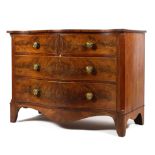A 19th century serpentine mahogany chest,
