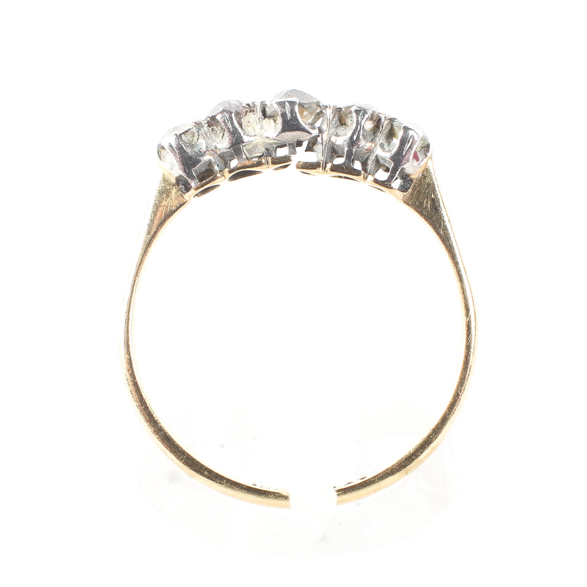 An 18ct gold and platinum five stone diamond ring, - Image 3 of 4