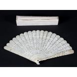 A 19th century Cantonese ivory brise fan,