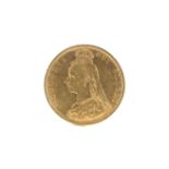 An 1892 Victorian shield back half gold sovereign