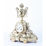 A French late 19th century gilt metal eight day striking mantel clock,
