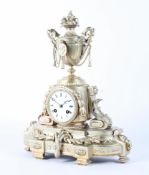 A French late 19th century gilt metal eight day striking mantel clock,
