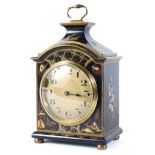 A Buren (Swiss) lacquered chinoiserie small bracket clock, 20th century,