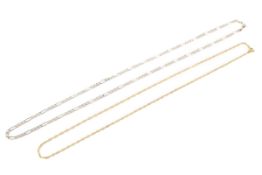 Two 9ct gold necklaces,