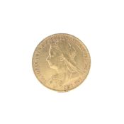 An 1899 Queen Victoria gold sovereign