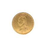 An 1892 Victorian shieldback half gold sovereign