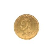 An 1892 Victorian shieldback half gold sovereign