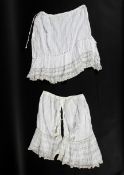A pair of Victorian brigitta and an underskirt,