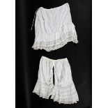 A pair of Victorian brigitta and an underskirt,