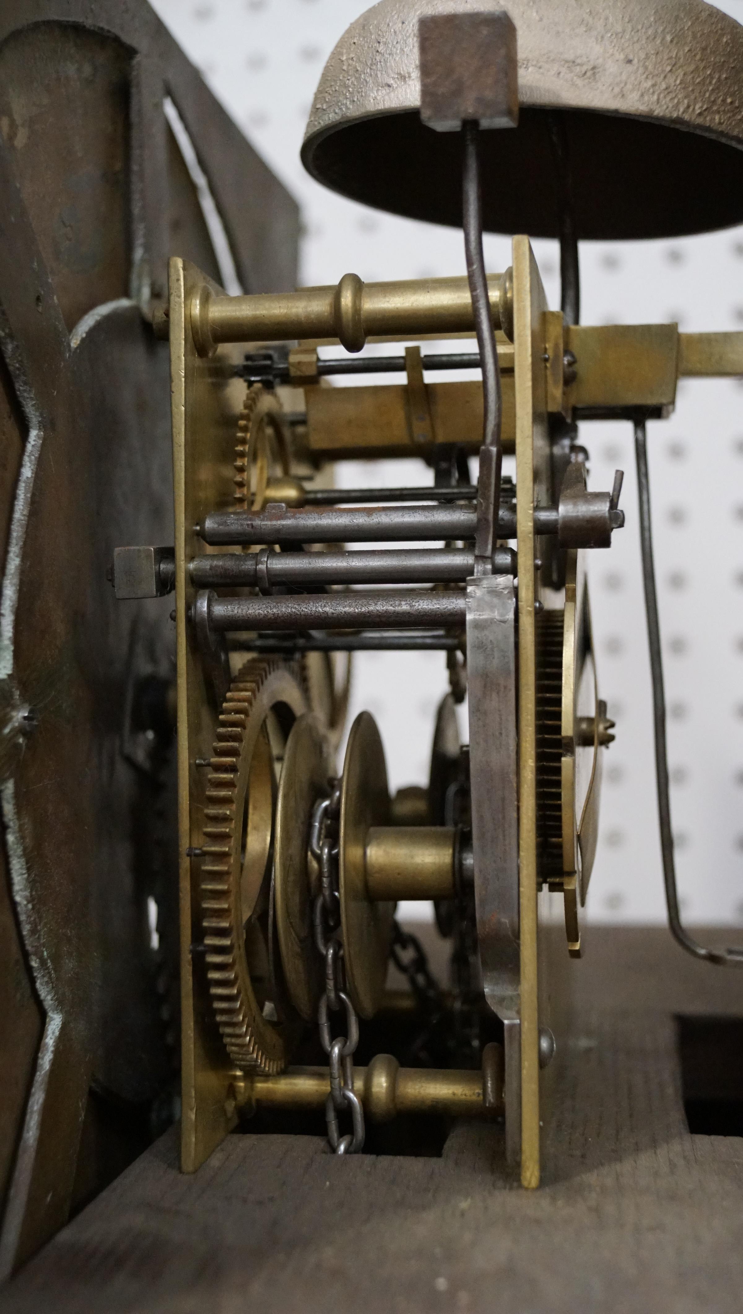 An 18th century oak longcase 30 hour clock with brass dial, named for Thomas Bridge Wigan, - Image 5 of 20