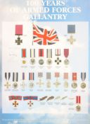 A poster of '100 Years of Armed Forces Gallantry' depicting British medals,