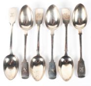 A boxed set of 6 silver teaspoons, maker Charles Lias London, 1850, 133.