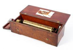 A Victorian mahogany cased Swiss musical box, retailed by Martin of Manchester,