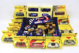 A box of assorted diecast, playworn and boxed, various makers,