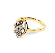 9ct gold diamond set dress ring. Size Q, weight 2.