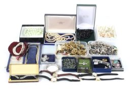 An assortment of costume jewellery.