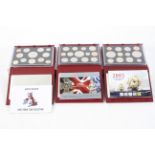 Three Royal Mint proof coin collections, for the years 2005, 2006 & 2007.