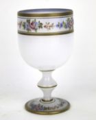 A 19th century French or Bohemian opaline goblet.