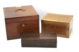 Three 19th century wooden boxes.